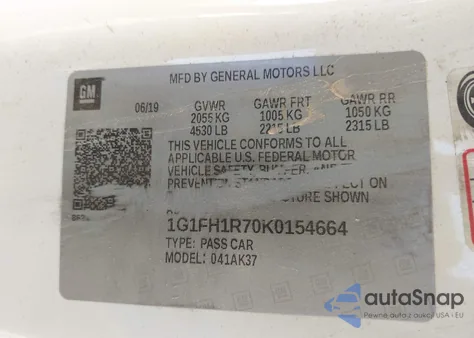 2019 Chevrolet Camaro 2Ss from USA, damaged, VIN 1G1FH1R70K0154664